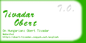 tivadar obert business card